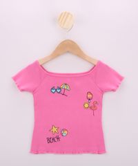 Blusa-Infantil-Praia-com-Franzido-Manga-Curta-Rosa-9962340-Rosa_1