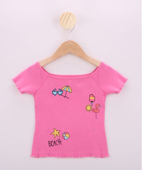 Blusa-Infantil-Praia-com-Franzido-Manga-Curta-Rosa-9962340-Rosa_1