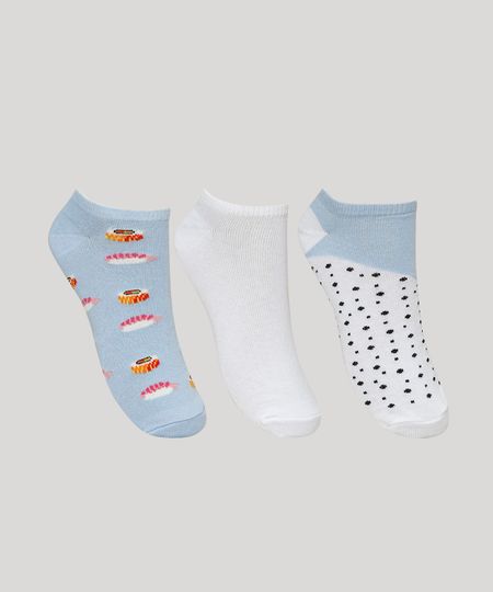 Kit-de-3-Meias-Feminino-Soquete-Sushi-e-Poa-Multicor-9961795-Multicor_1