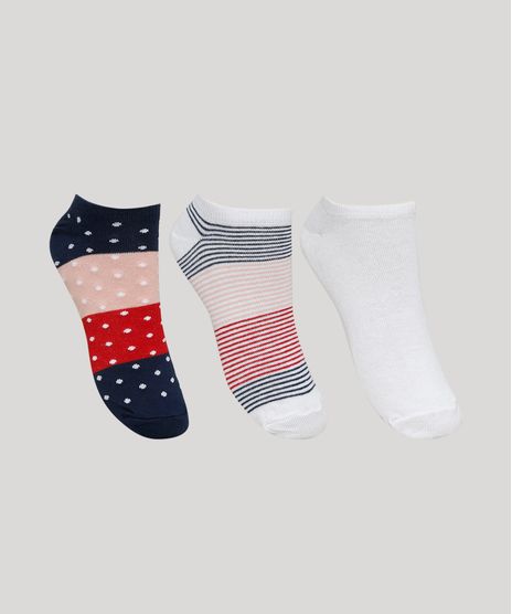 Kit-de-3-Meias-Feminino-Soquete-Listras-e-Poa-Multicor-9961801-Multicor_1