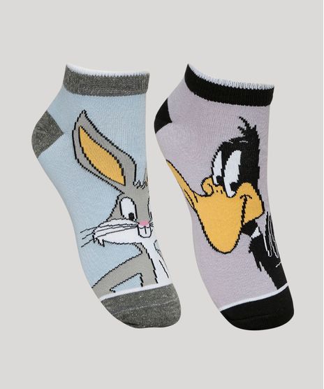 Meia-Feminina-Looney-Tunes-Cano-Curto-Multicor-9965158-Multicor_1