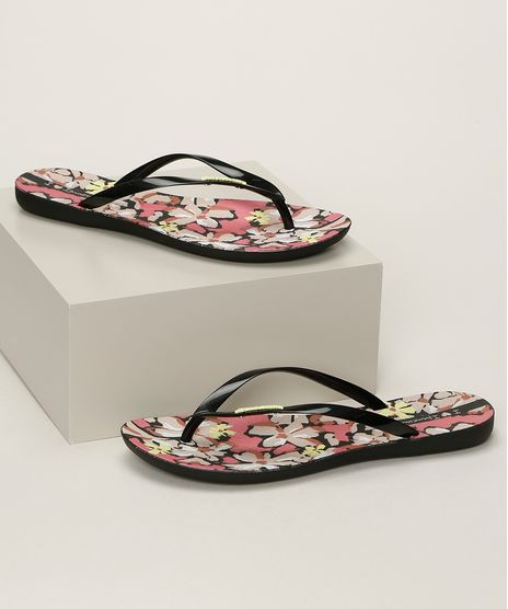 Chinelo-Feminino-Ipanema-Wave-Estampado-Floral-Preto-9964505-Preto_1