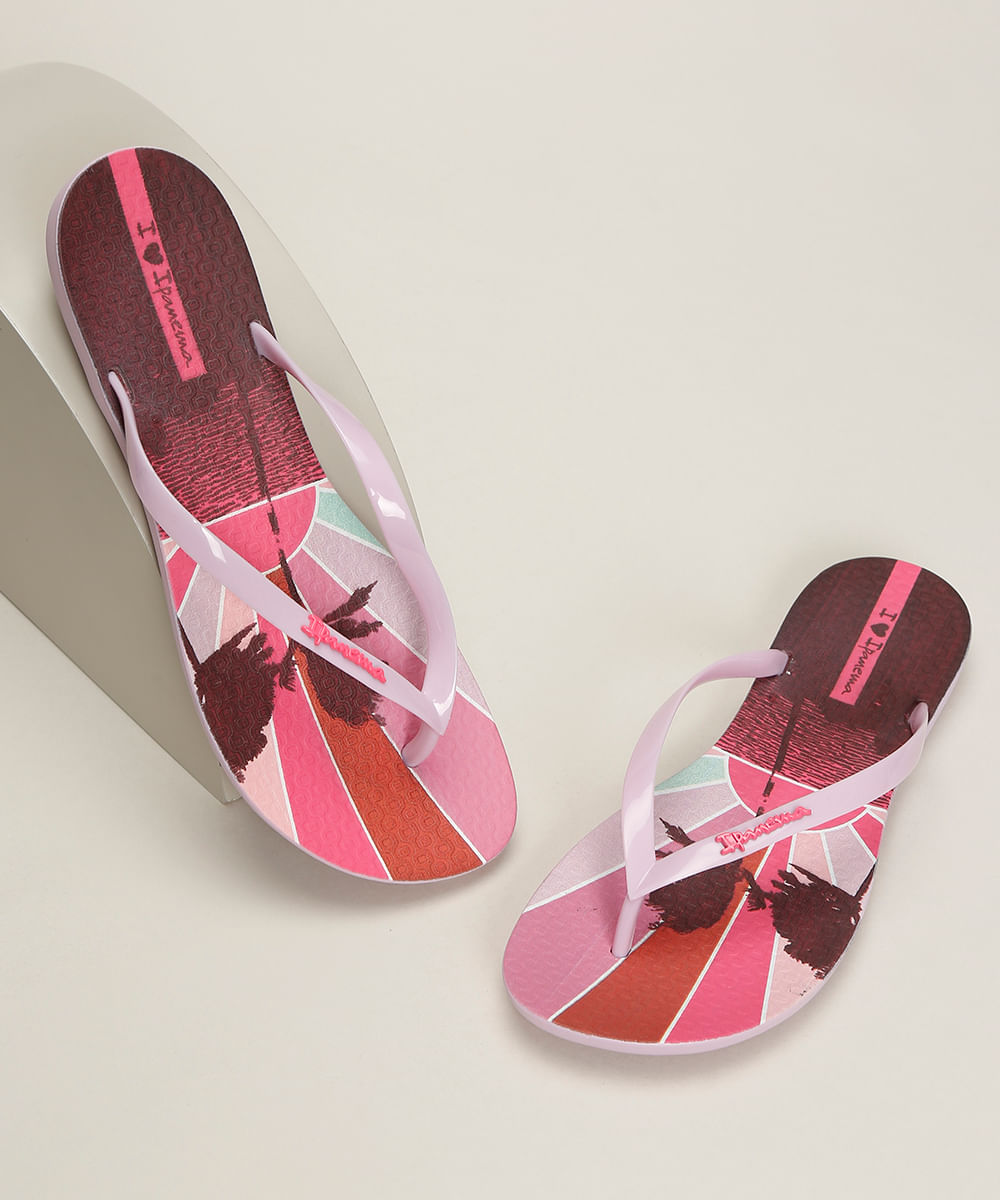 Chinelo Feminino Ipanema Wave Estampado por do Sol Lilás