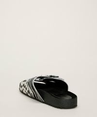 Rasteirinha-Feminina-de-Couro-Oneself-Estampada-Zebra-com-Fivelas-Preta-9965234-Preto_4