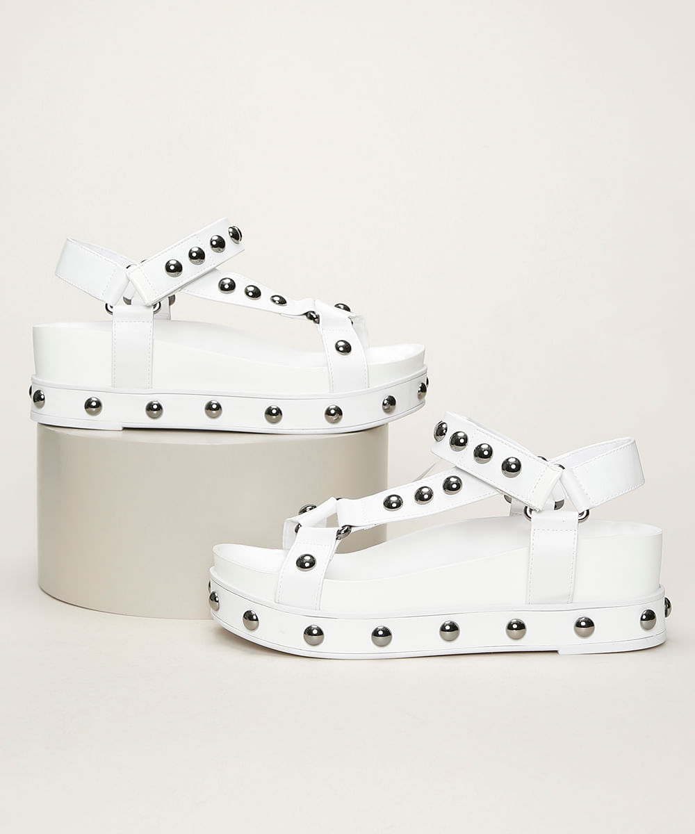sandalia flatform vizzano branca