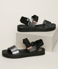 Papete-Feminina-Zaxy-Way-com-Tiras-e-Glitter-Preta-9964517-Preto_1