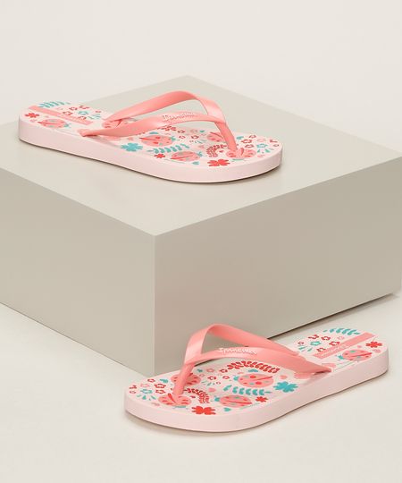 Chinelo-Infantil-Ipanema-Estampado-Floral-com-Joaninha-Rosa-9958625-Rosa_1
