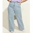 Calca-Jeans-Feminina-Plus-Size-Mindset-Obvious-Wide-Reta-Cintura-Super-Alta-com-Bordado--Self-Love--Azul-Claro-9974752-Azul_Claro_1