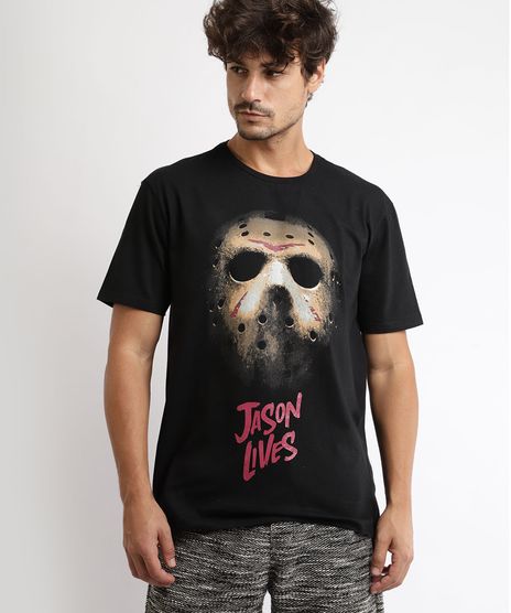Camiseta-Masculina--Jason-Lives--Manga-Curta-Gola-Careca-Preta-9959805-Preto_1