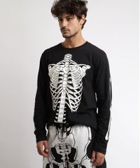 Camiseta-Masculina-Esqueleto-Manga-Longa-Gola-Careca-Preta-9963304-Preto_1