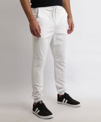 Calca-de-Sarja-Masculina-Jogger-Slim-com-Bolsos-Branca-9967647-Branco_1