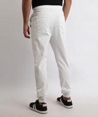 Calca-de-Sarja-Masculina-Jogger-Slim-com-Bolsos-Branca-9967647-Branco_2
