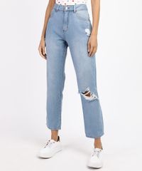 Calca-Jeans-Feminina-Boyfriend-Cintura-Media-Destroyed-Azul-Claro-9964529-Azul_Claro_1