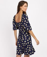 Vestido-Feminino-Curto-Estampado-de-Banana-Manga-Bufante-Azul-Marinho-9960242-Azul_Marinho_2