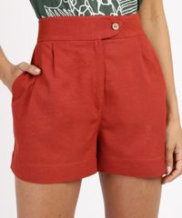Short-Feminino-Cintura-Super-Alta-Alfaiatado-com-Linho-Cobre-9870946-Cobre_4