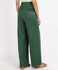 Calca-Feminina-Pantalona-Cintura-Alta-com-Amarracao-Verde-Escuro-9948266-Verde_Escuro_2