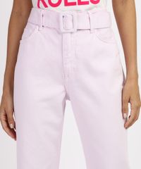 Calca-de-Sarja-Feminina-Mom-Cintura-Super-Alta-com-Cinto-Lilas-9963954-Lilas_4