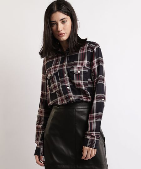 Camisa-Feminina-Ampla-Estampada-Xadrez-com-Bolsos-e-Martingale-Manga-Longa-Preta-9896330-Preto_1 Camisa-Feminina-Ampla-Estampada-Xadrez-com-Bolsos-e-Martingale-Manga-Longa-Preta-9896330-Preto_1