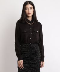 Camisa-Feminina-Ampla-com-Bolsos-e-Martingale-Manga-Longa-Preta-9896329-Preto_1
