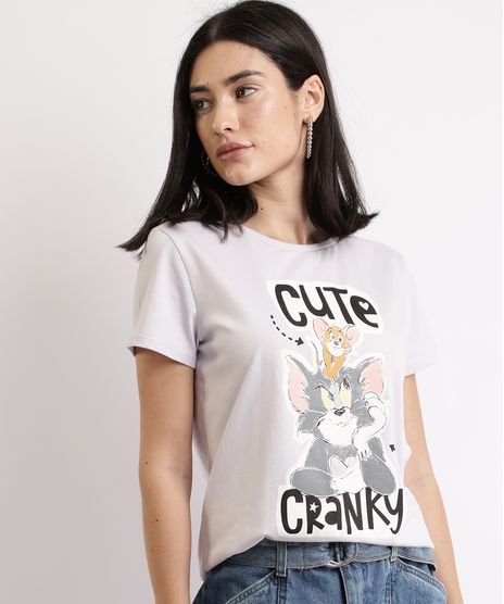 Blusa-Feminina-Tom-e-Jerry--Cute-Cranky--Manga-Curta-Decote-Redondo-Lilas-9967445-Lilas_1
