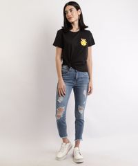 Blusa-Feminina-Tom-e-Jerry-Manga-Curta-Decote-Redondo-Preta-9967448-Preto_3