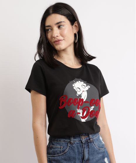 Blusa-Feminina-Betty-Boop-Flocada-Manga-Curta-Decote-Redondo-Preta-9967637-Preto_1