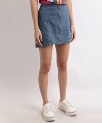Saia-Jeans-Feminina-Curta-com-Recortes-e-Ziper-de-Argola-Azul-Medio-9964624-Azul_Medio_1