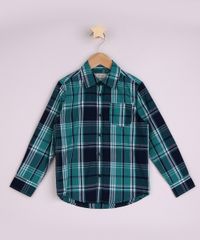 Camisa-Infantil-Estampada-Xadrez-com-Bolso-Manga-Longa-Verde-Escuro-9808444-Verde_Escuro_1