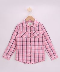 Camisa-Infantil-Estampada-Xadrez-com-Bolso-Manga-Longa-Rosa-9818714-Rosa_1