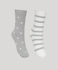 Kit-de-2-Meias-de-Inverno-Feminino-Estampado-Listras-e-Geometrico-Cano-Alto-Felpada-Multicor-9837826-Multicor_1