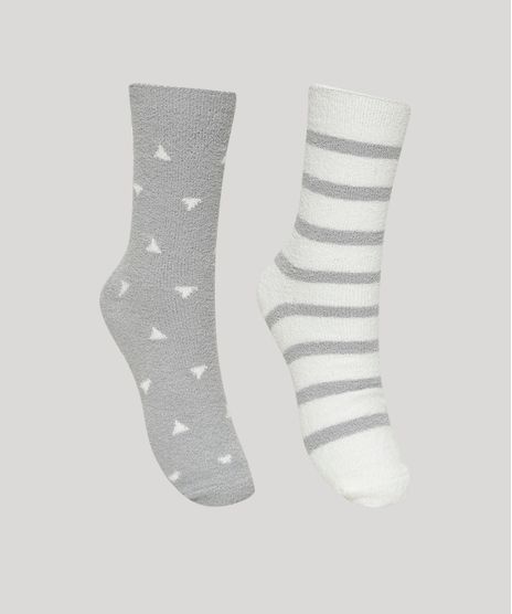 Kit-de-2-Meias-de-Inverno-Feminino-Estampado-Listras-e-Geometrico-Cano-Alto-Felpada-Multicor-9837826-Multicor_1