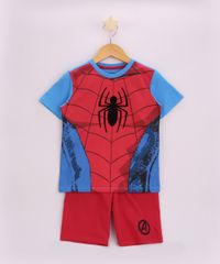 Conjunto-Infantil-Homem-Aranha-de-Camiseta-Manga-Curta-azul---Bermuda-Vermelho-9956711-Vermelho_1