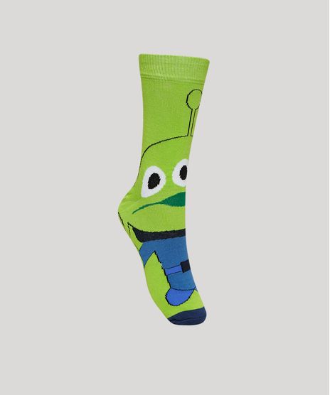 Meia-Masculina-Toy-Story-Alien-Cano-Alto-Verde-9957616-Verde_1