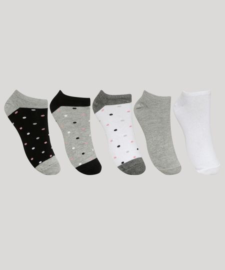 Kit-de-5-Meias-Feminino-Estampado-Poa-Cano-Baixo-Multicor-9961805-Multicor_1