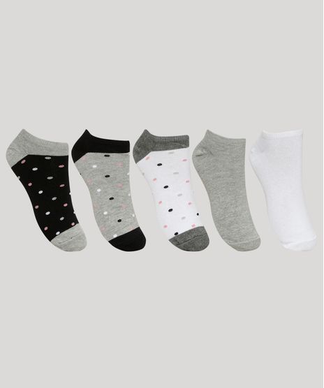 Kit-de-5-Meias-Feminino-Estampado-Poa-Cano-Baixo-Multicor-9961805-Multicor_1