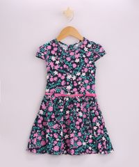 Vestido-Infantil-Estampado-Floral-Manga-Curta-com-Cinto-Azul-Marinho-9963724-Azul_Marinho_1
