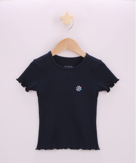 Blusa-Infantil-Canelada-com-Bordado-e-Franzido-Manga-Curta-Azul-Marinho-9964913-Azul_Marinho_1