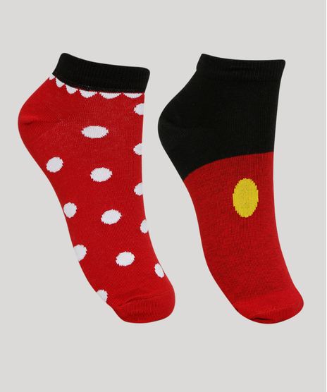 Kit-de-2-Meias-Feminino-Mickey-Cano-Baixo-Vermelha-9965159-Vermelho_1