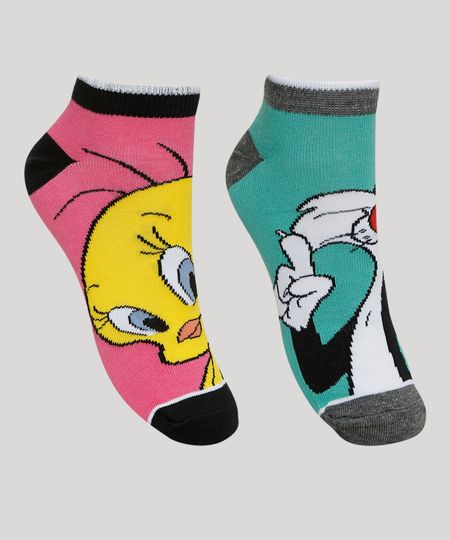 Kit-de-2-Meias-Feminino-Piu-Piu-e-Frajola-Cano-Baixo-Multicor-9965165-Multicor_1 Kit-de-2-Meias-Feminino-Piu-Piu-e-Frajola-Cano-Baixo-Multicor-9965165-Multicor_1