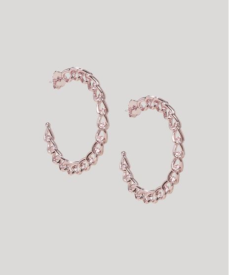 Brinco-Feminino-Folheado-Argola-com-Corrente-Rosa-9968618-Rosa_1