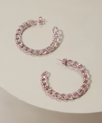 Brinco-Feminino-Folheado-Argola-com-Corrente-Rosa-9968618-Rosa_2