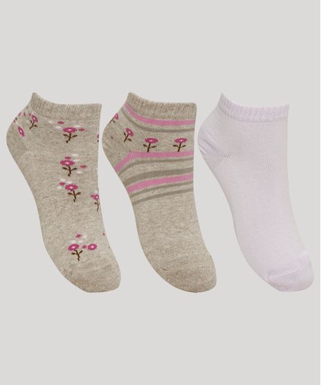 Kit-de-3-Meias-Feminino-Lupo-Estampado-Flores-e-Listras-Cano-Baixo-Multicor-9968960-Multicor_1