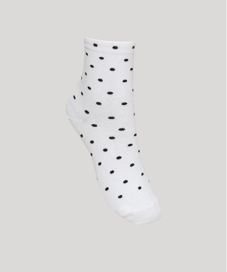 Meia-Feminina-Lupo-Estampada-de-Poa-Cano-Medio-Branca-9968964-Branco_1