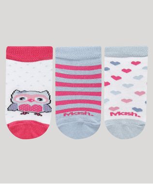 Kit-de-3-Meias-Infantil-Estampado-de-Coruja-Coracoes-e-Listras-Cano-Medio-Multicor-9969977-Multicor_1