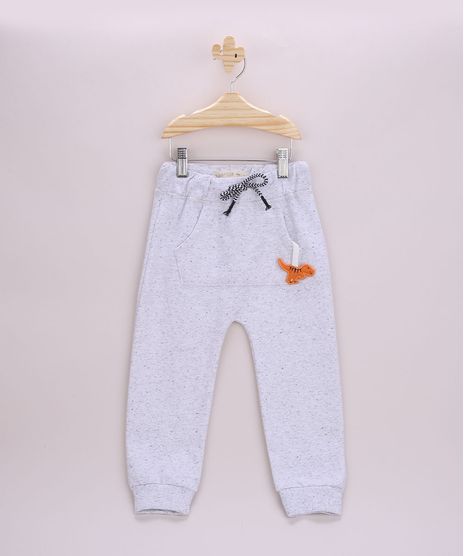 Calca-de-Moletom-Infantil-Dinossauro-com-Bolso-Canguru-Cinza-Mescla-Claro-9789309-Cinza_Mescla_Claro_1