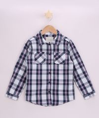 Camisa-Infantil-Estampada-Xadrez-com-Bolso-Manga-Longa-Preta-9818713-Preto_1