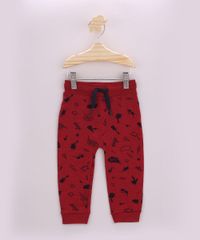 Calca-de-Moletom-Infantil-Estampada-de-Dinossauros-com-Cordao-Vermelha-9957223-Vermelho_1