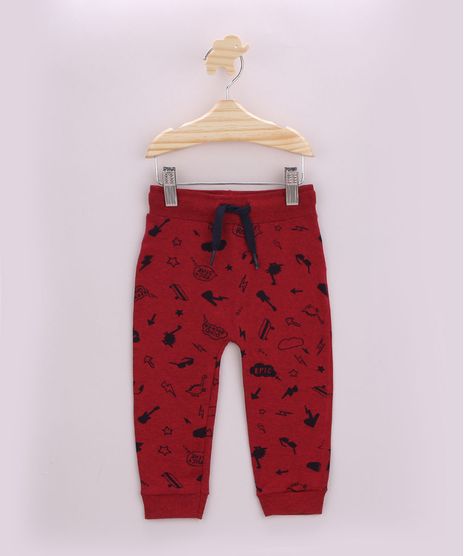 Calca-de-Moletom-Infantil-Estampada-de-Dinossauros-com-Cordao-Vermelha-9957223-Vermelho_1