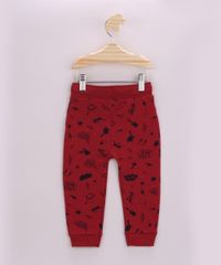 Calca-de-Moletom-Infantil-Estampada-de-Dinossauros-com-Cordao-Vermelha-9957223-Vermelho_2