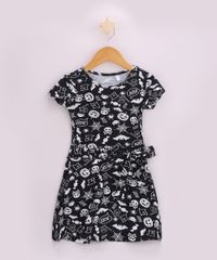 Vestido-Infantil-Estampado-Halloween-Manga-Curta-com-Faixa-para-Amarrar-Preto-9960044-Preto_1